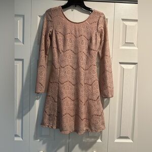 Xhileration Pink Lacy Dress